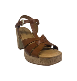 SANDALO INCROCIATO CON TACCO CUIO